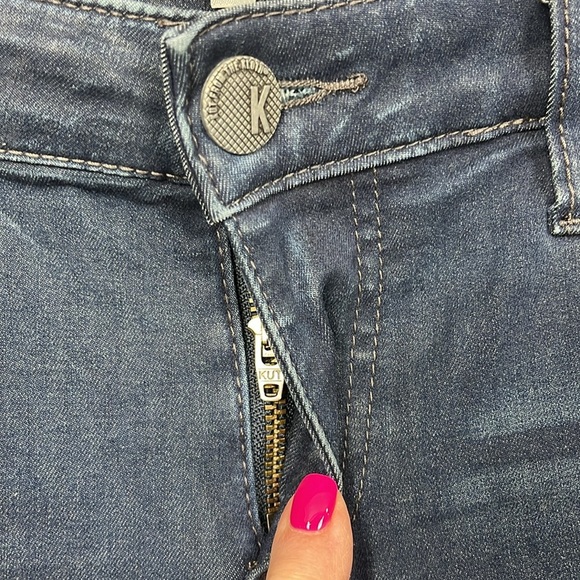 Kut Womens Jeans 6 Dark Wash Mia Toothpick Skinny Zip/Button Fly Raw Hem Trendy - Picture 4 of 14